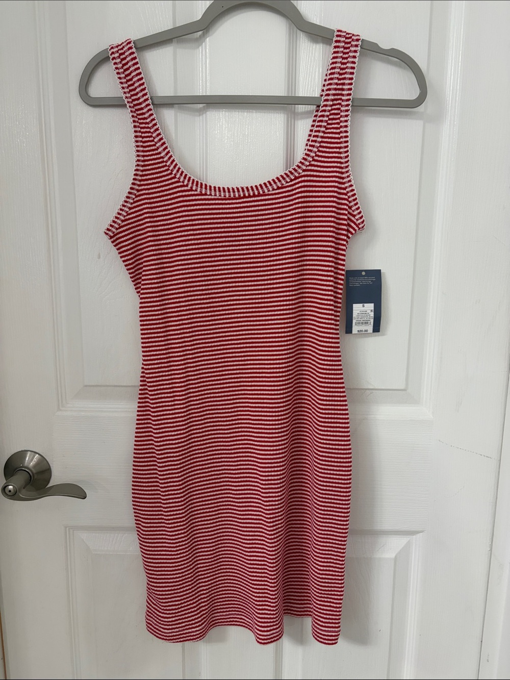 Universal Thread Red and White Striped Knit Tank Mini Dress